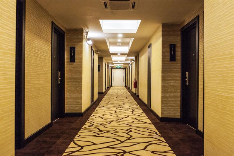 Back view of casual crewneck sweatshirt